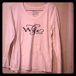 White long sleeve Wife shirt
